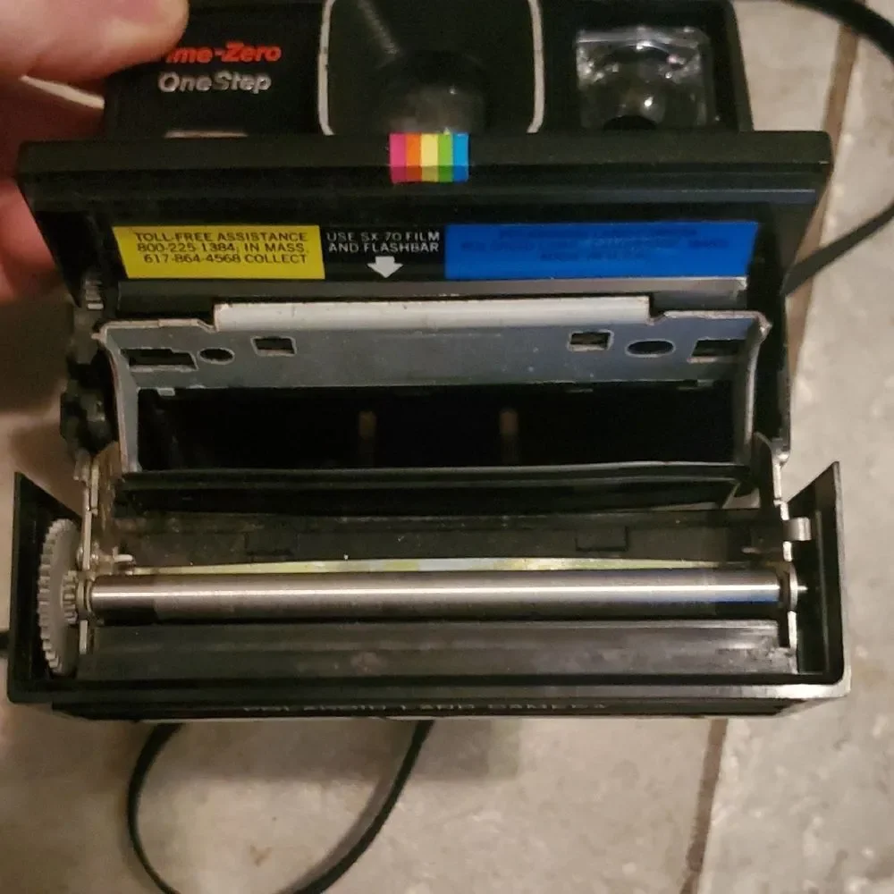 Polaroid Time-Zero OneStep Camera - Black with Rainbow Accent
